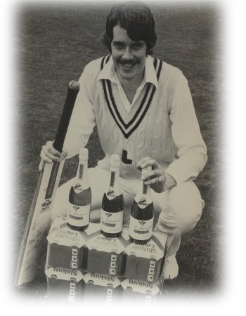 Ian Osborne with prize for performance against Michael Holding in 1981